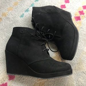 Target Merona lace up wedge booties